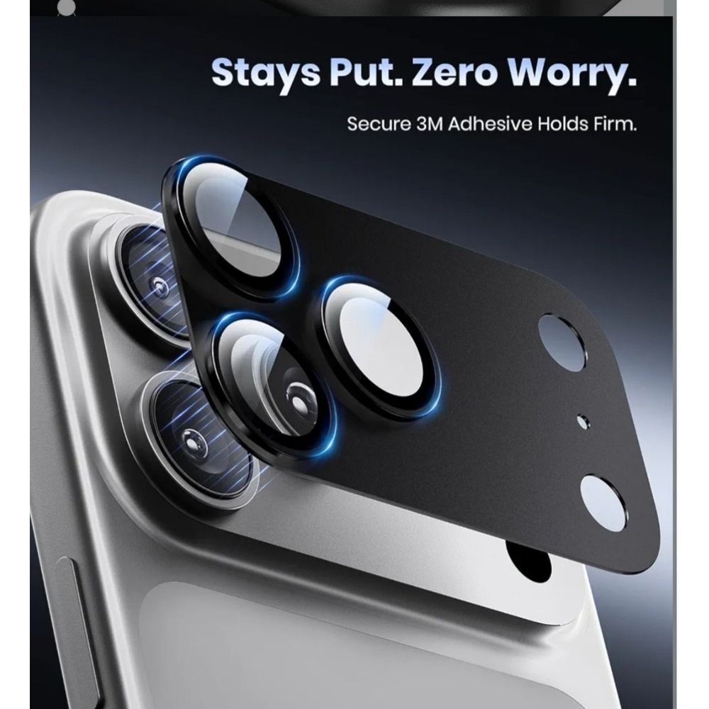 Hoerrye HD Camera Lens Protector for iPhone Case Friendly Black 3M Adhesive
